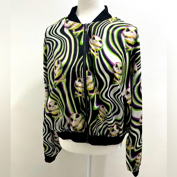Disney Nightmare Before Christmas Bomber Jacket NWT Size L Disney Parks - Picture 1 of 6